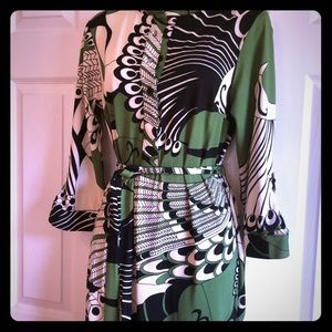 Melissa Masse Retro Print Maxi Dress